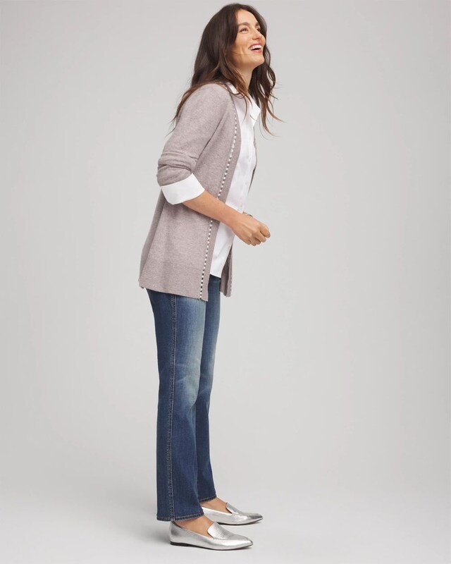 Cashmere Pearl-Trim Cardigan - image 2